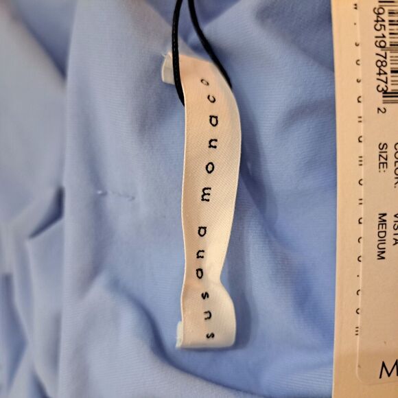 Revolve Susana Monaco Crew Slit Sleeveless Dress Built-in Bra Cornflower Blue M - Picture 11 of 11